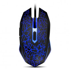 SVEN GX-950 Gaming, Optical Mouse, 600/1000/1400/1600 dpi, 5+1 buttons (scroll wheel),  DPI switching modes, Two navigation buttons (Forward and Back), Adjustable illumination, Soft Touch coating, cable length 1.5 m, USB, Black